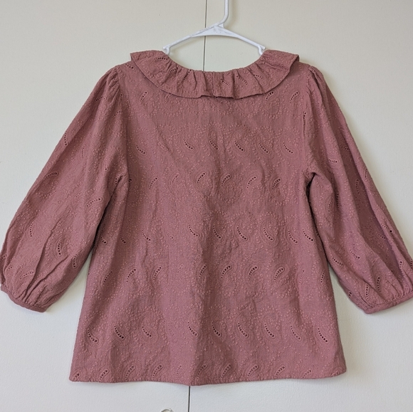 Zara Dark Rust Pink Embroidered Ruffle Lace Up Tunic Size‎ Small. - Picture 5 of 6